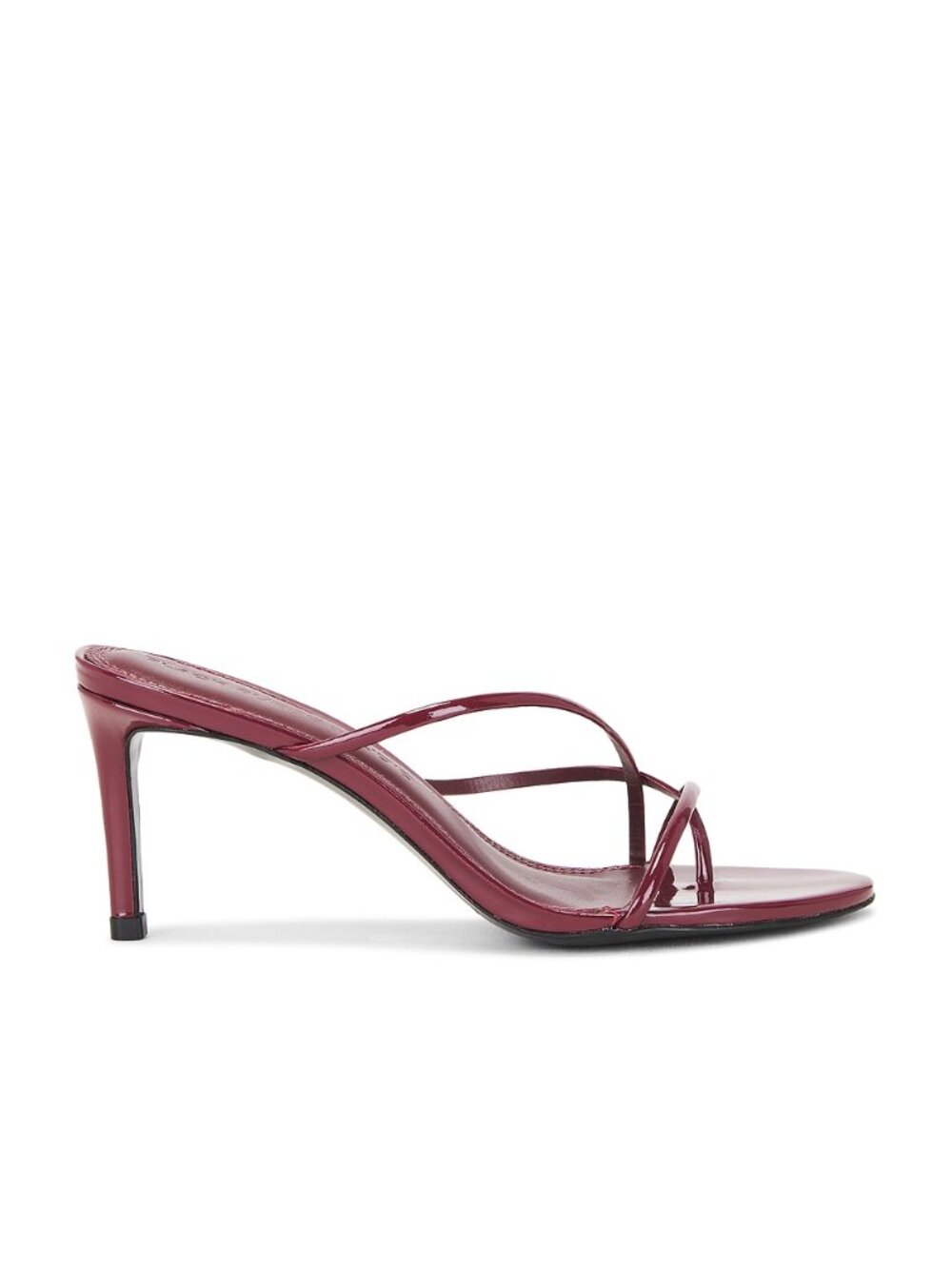 BLACK SUEDE STUDIO Carla 65 Mule in Ruby Red Patent Leather kitten heel open toe